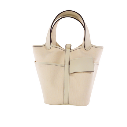 Hermes Cargo Picotin 18 Nata Toile PHW