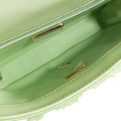 Chanel Green Mini Square Sequin Flap