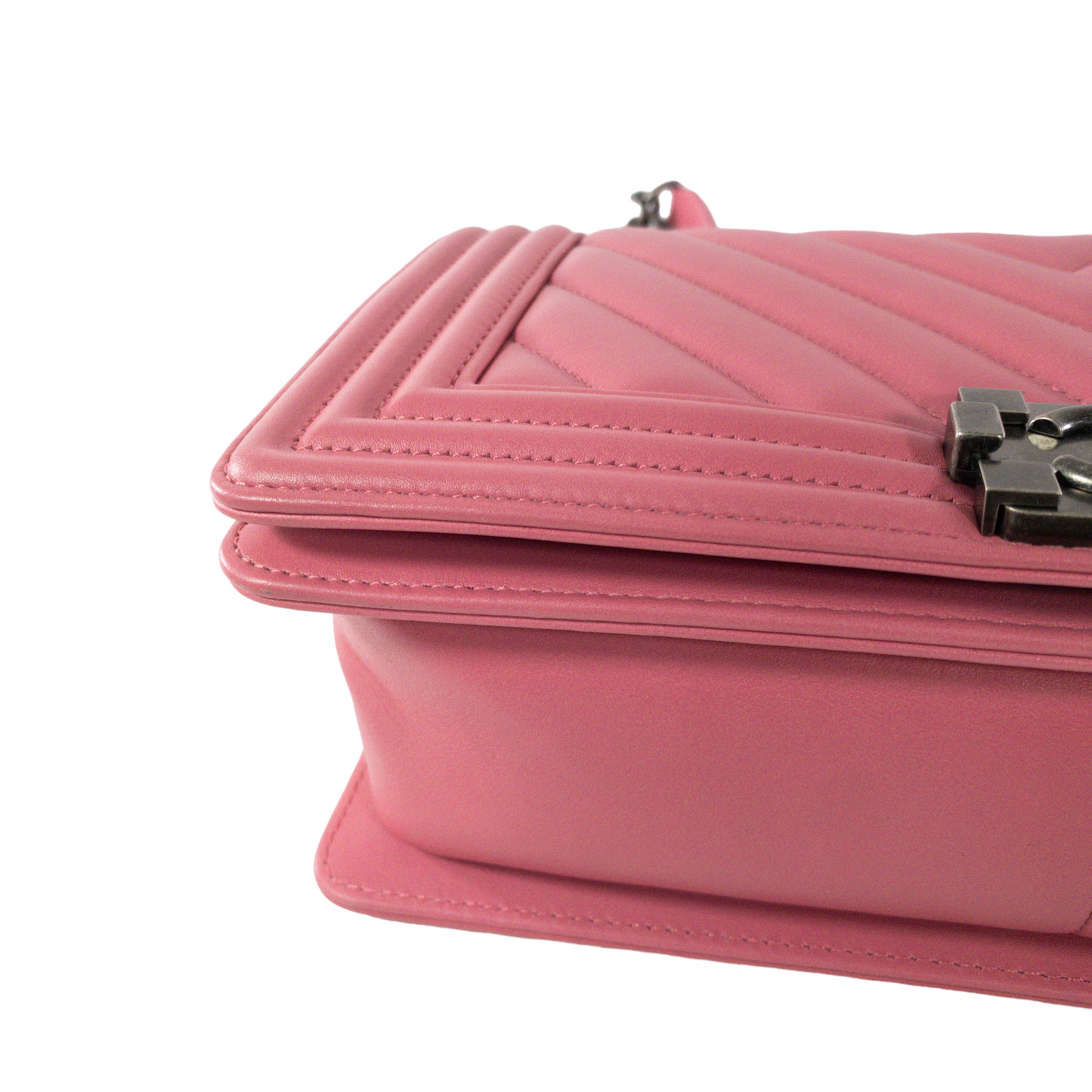 Chanel Pink Chevron Medium Boy RHW