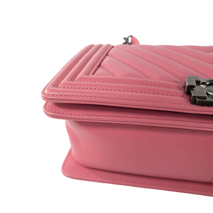 Chanel Pink Chevron Medium Boy RHW