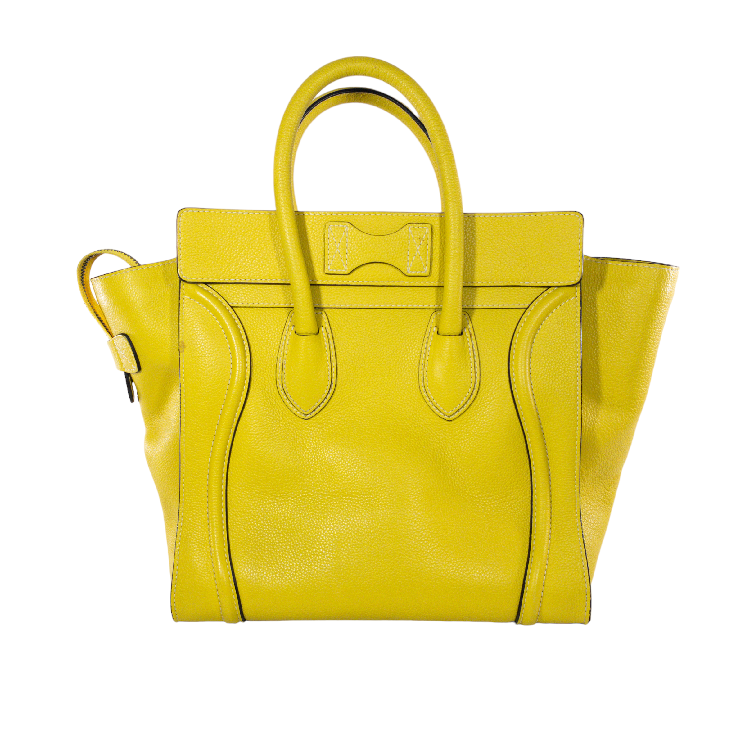 Celine Yellow Drummed Mini Luggage Tote