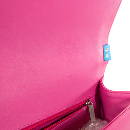 Chanel Pink Python Large Boy Bag SHW