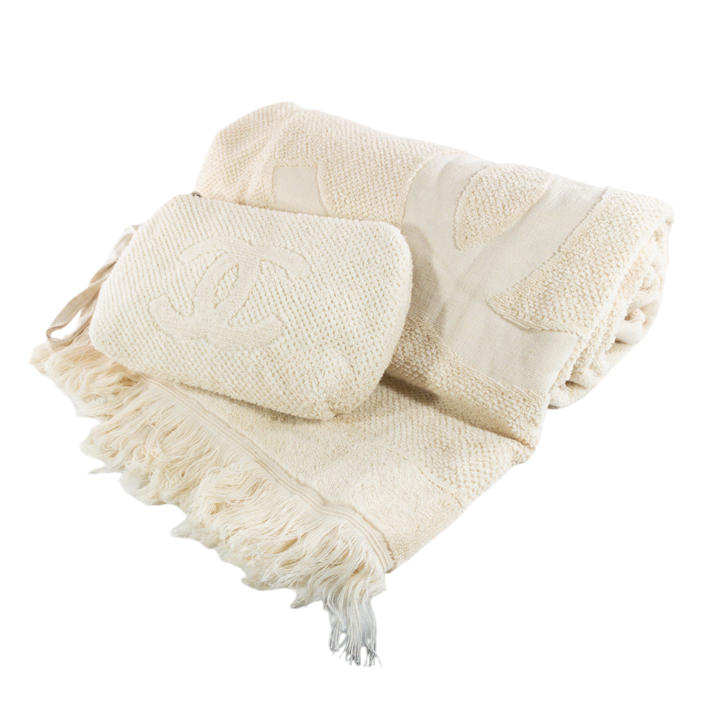 Chanel Cotton Terry Cloth  Beach Duffel w Towel