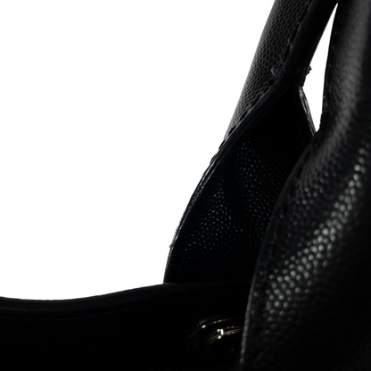 Chanel Black Studded Caviar Deauville SHW