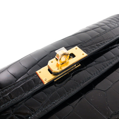 Hermes Kelly To Go Black Alligator GHW