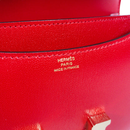 Hermes Rouge de Couer Chevre  Constance 18cm