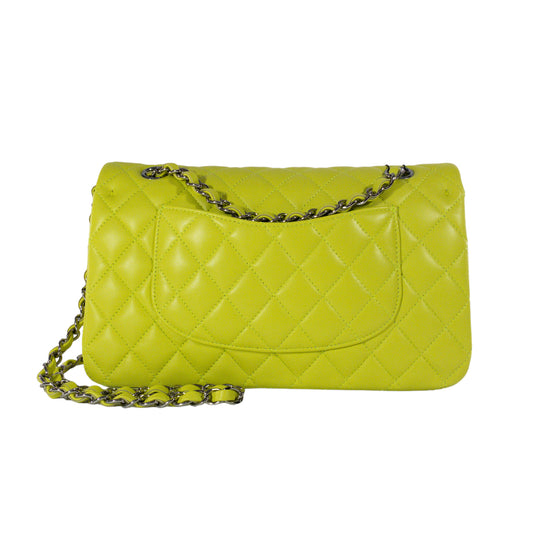 Chanel Neon Yellow Medium Classic