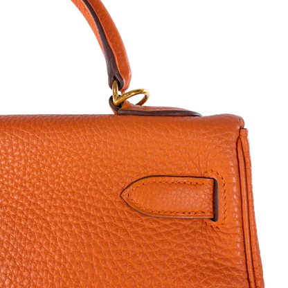 Hermes Orange Togo Kelly 32 GHW