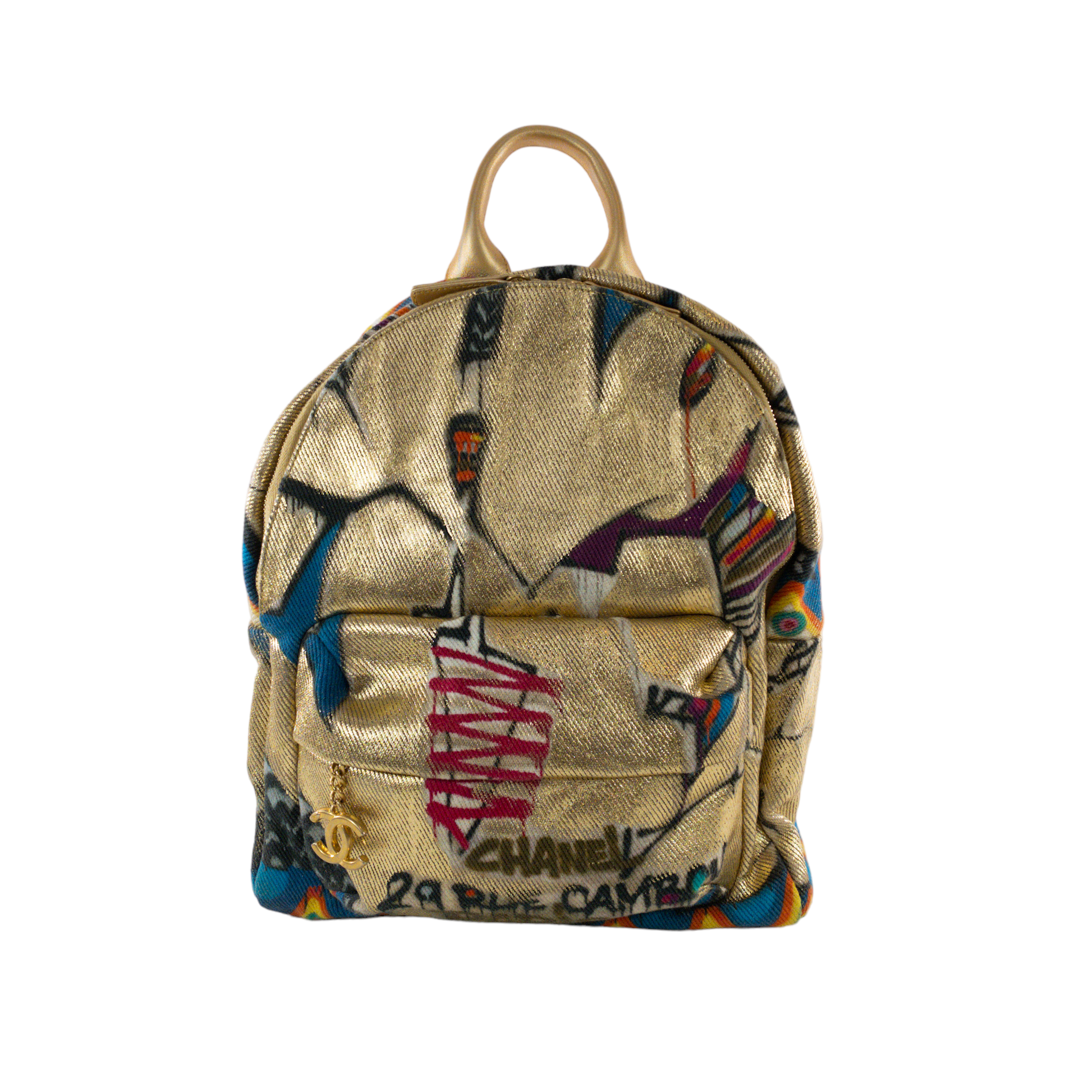 Chanel Gold Graffiti Canvas Backpack Consign of the Times