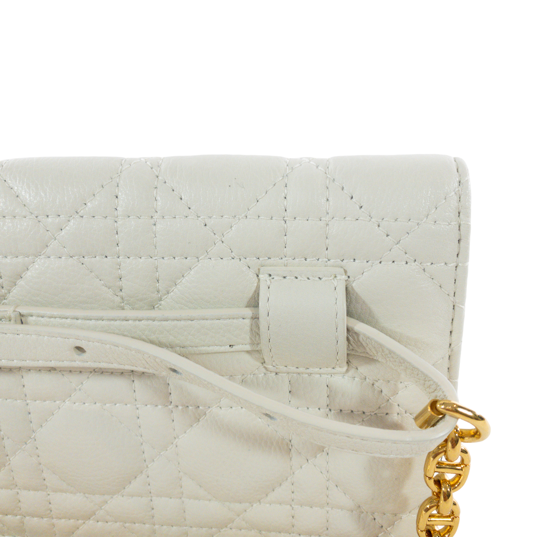 Dior White Supple Caro Belt Bag