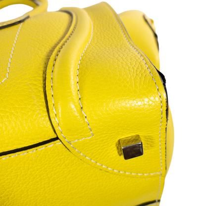 Celine Yellow Drummed Mini Luggage Tote