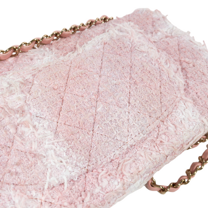 Chanel Pink Tweed Medium Classic Flap GHW