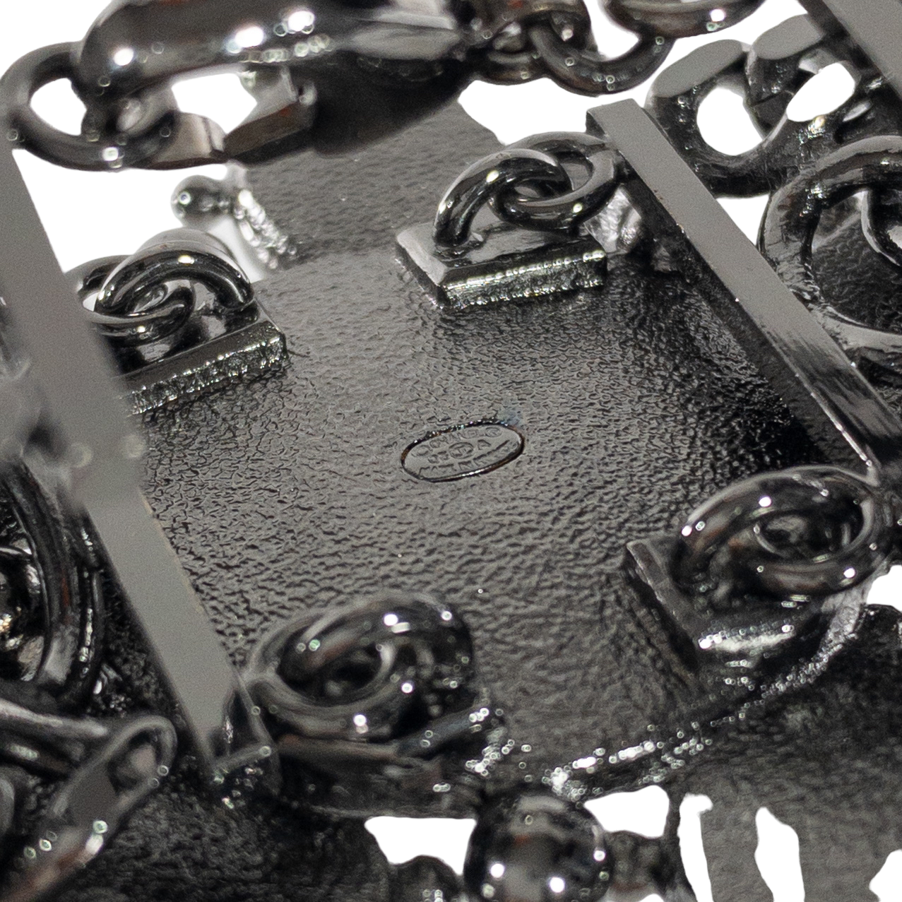 Chanel Gunmetal Chain Link Gripoix Bracelet