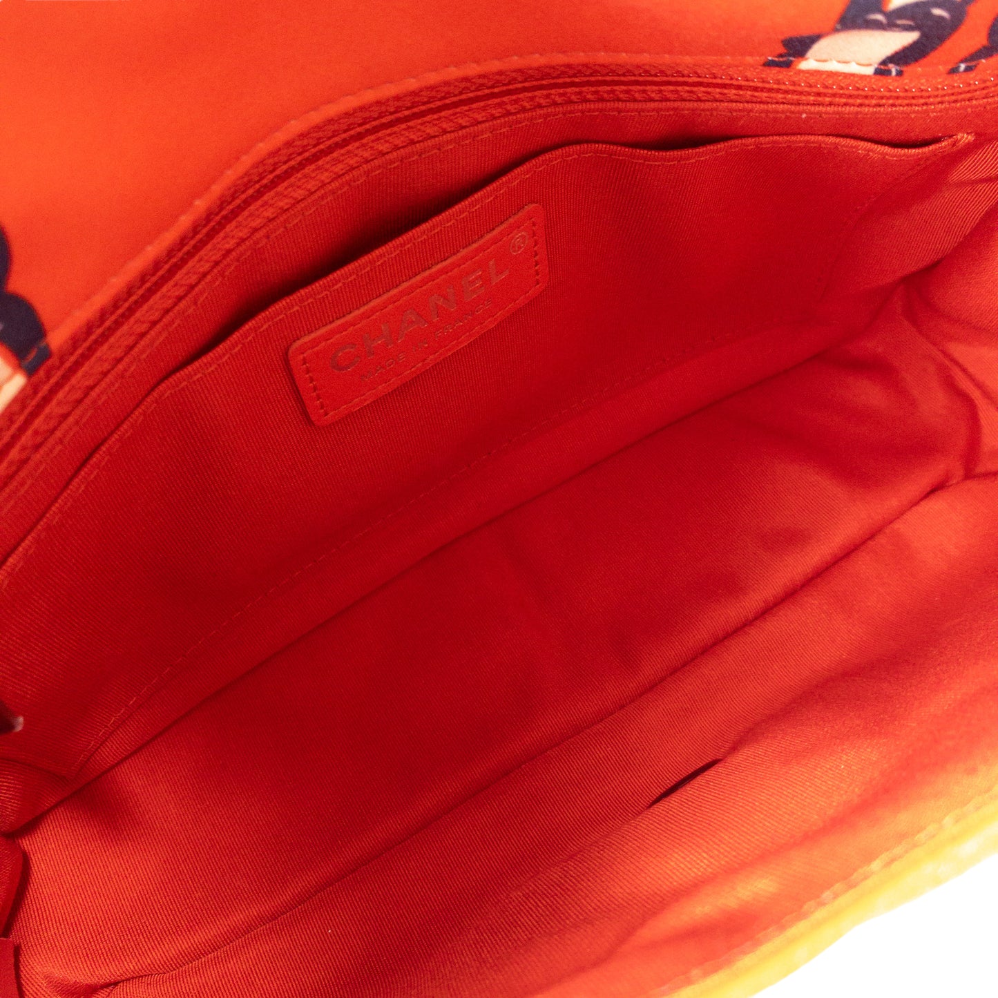 Chanel Printed Silk Medium Single Flap