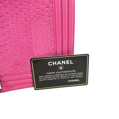 Chanel Pink Python Large Boy Bag SHW