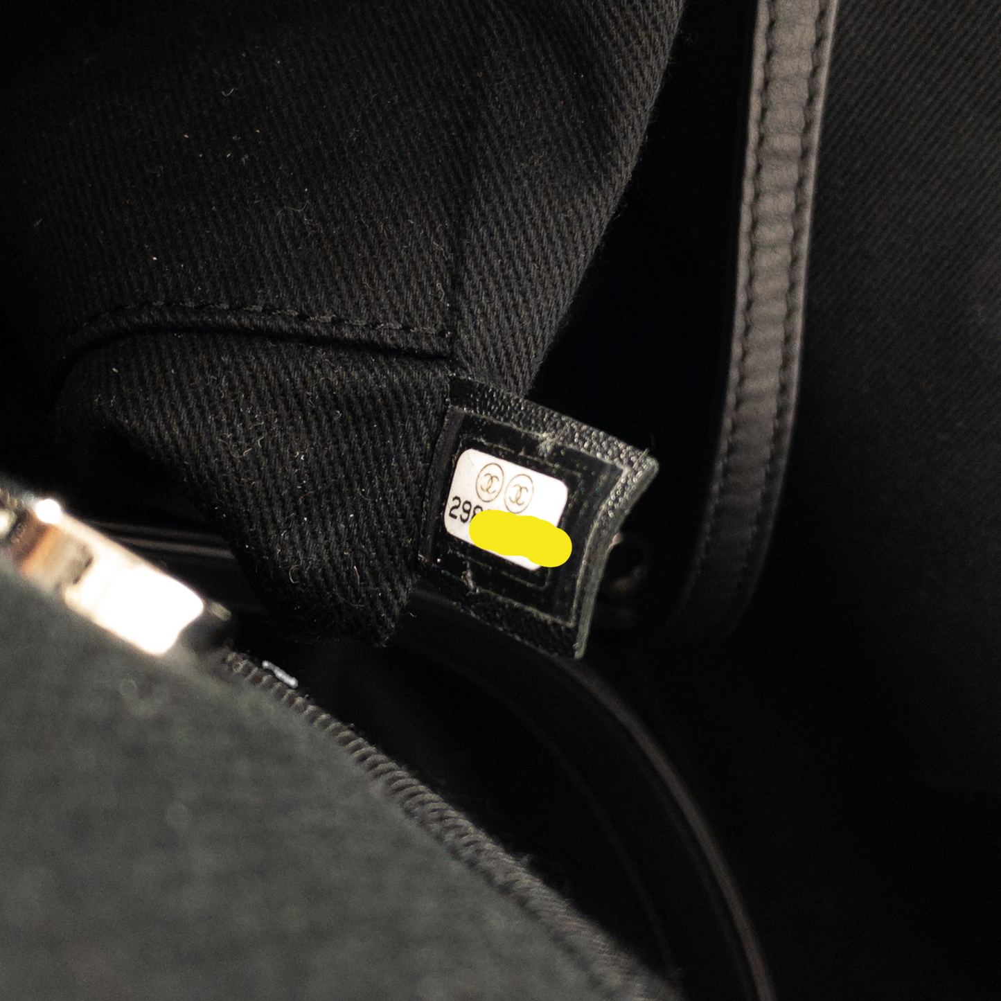 Chanel Black Beaded Canvas Deauville SHW