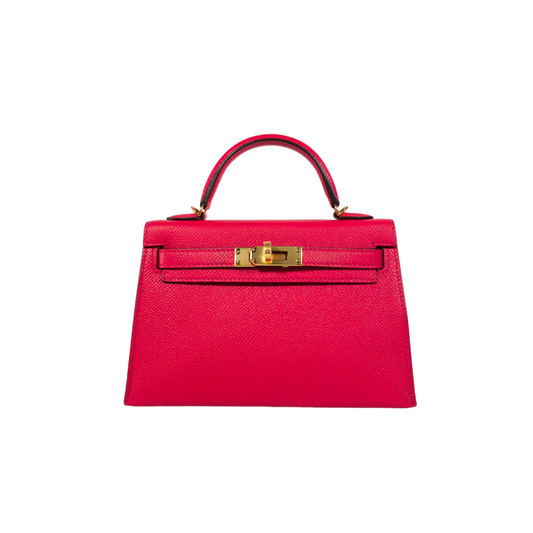 Hermes Kelly 20 Rose Extreme Epsom GHW