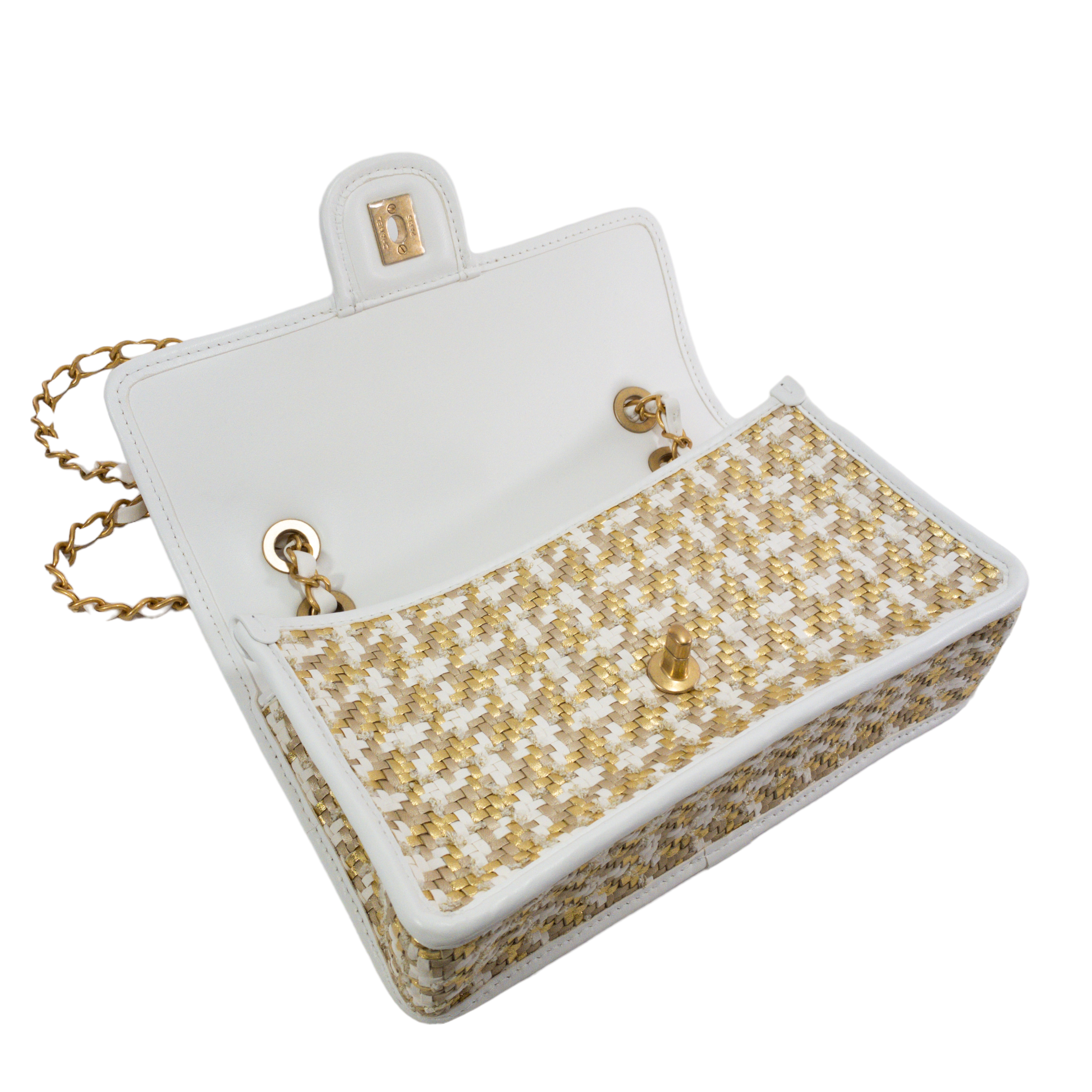 Chanel Gold Woven Limited Edition Single Flap
