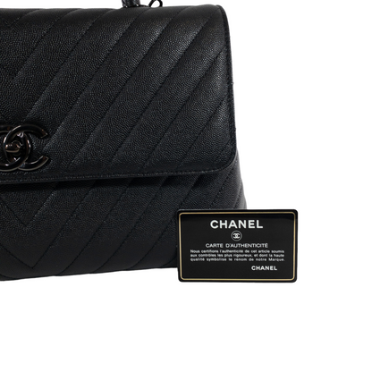 Chanel Metallic Black Large Coco Handle