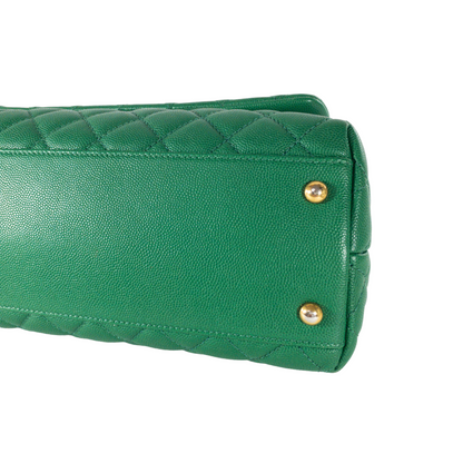 Chanel Medium Coco Handle Green Caviar GHW
