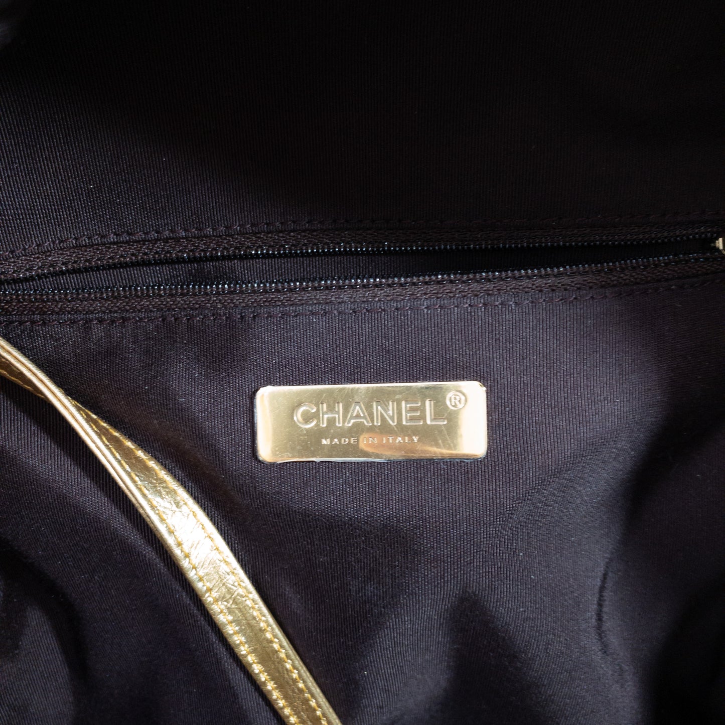 Chanel Gold Graffiti Canvas Backpack