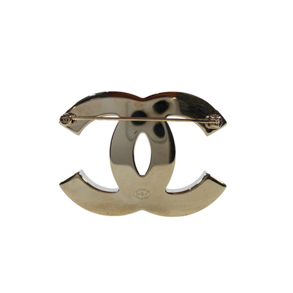 Chanel Pink and Black Enamel Brooch GHW