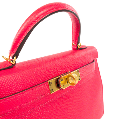 Hermes Kelly 20 Rose Extreme Epsom GHW