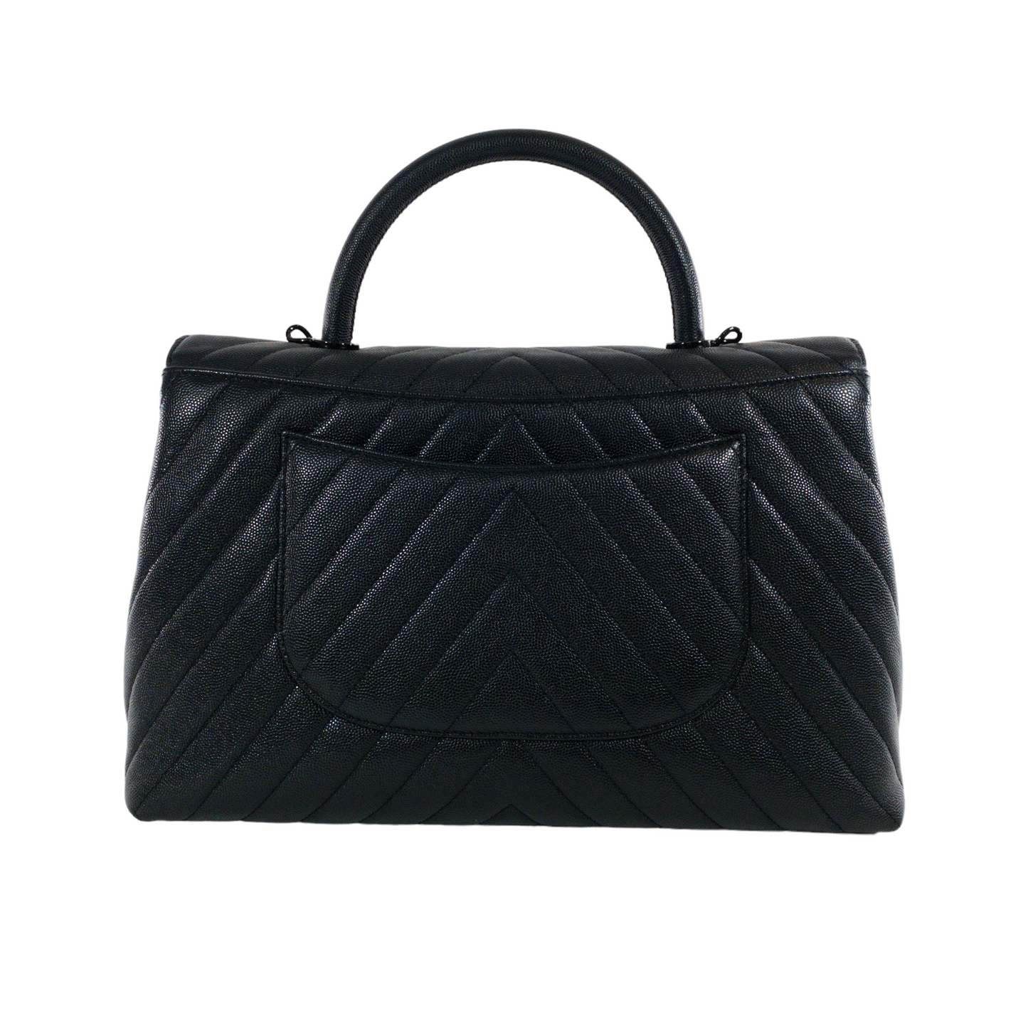 Chanel Metallic Black Large Coco Handle