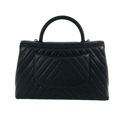 Chanel Metallic Black Large Coco Handle
