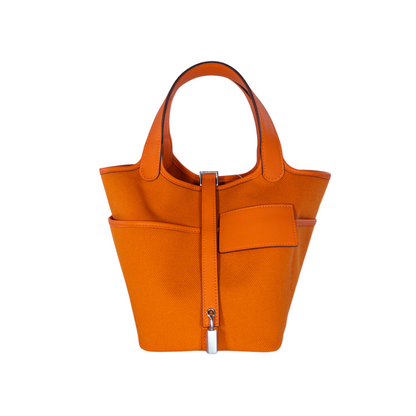 Hermes Cargo Picotin 18 Orange Toile PHW