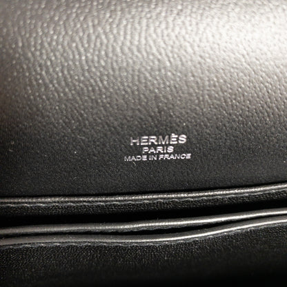 Hermes Black Sac Roulis 23cm PHW