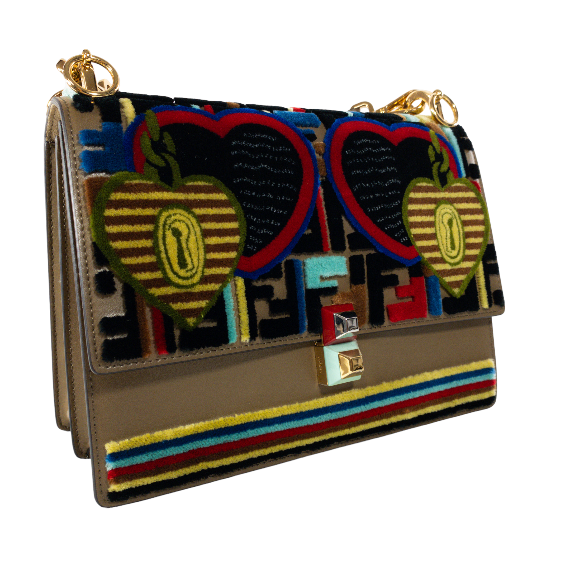 Fendi Velvet Kan I Flap Bag