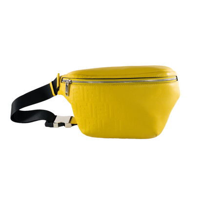 Fendi Yellow Monogram Embossed Leather Bumbag