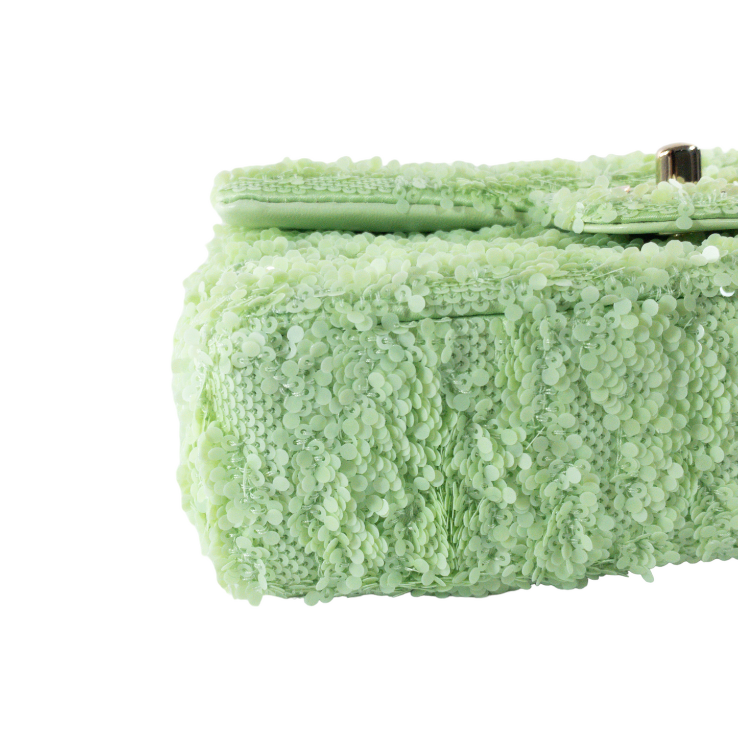 Chanel Green Mini Square Sequin Flap