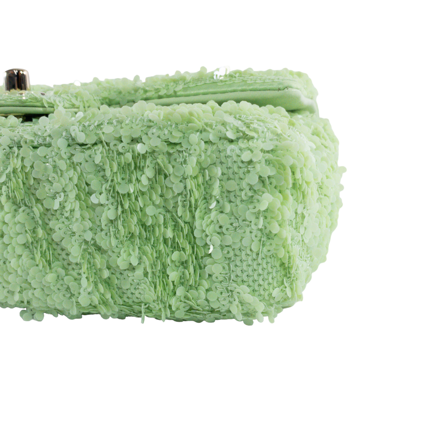 Chanel Green Mini Square Sequin Flap