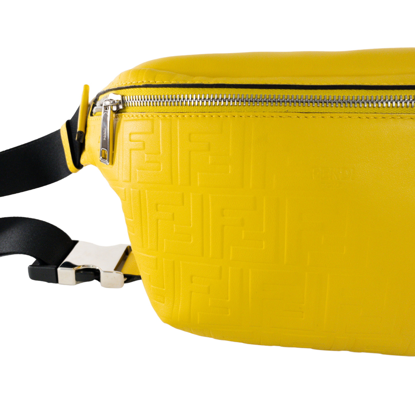 Fendi Yellow Monogram Embossed Leather Bumbag