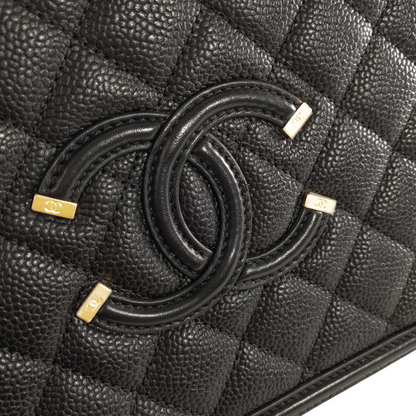 Chanel Black Caviar Filagree Vanity