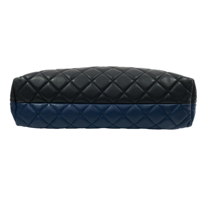 Chanel Navy/Black Quilted Lambskin Shopper Tote RHW