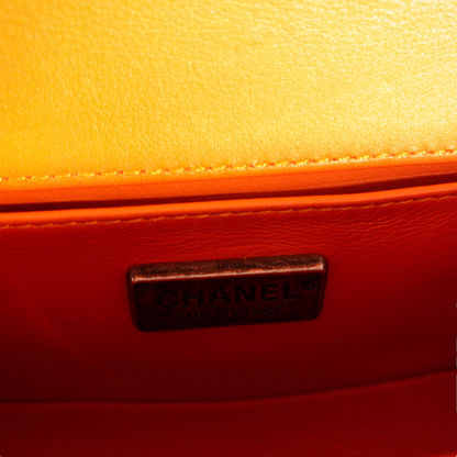 Chanel Small Orange Python Boy Bag RHW