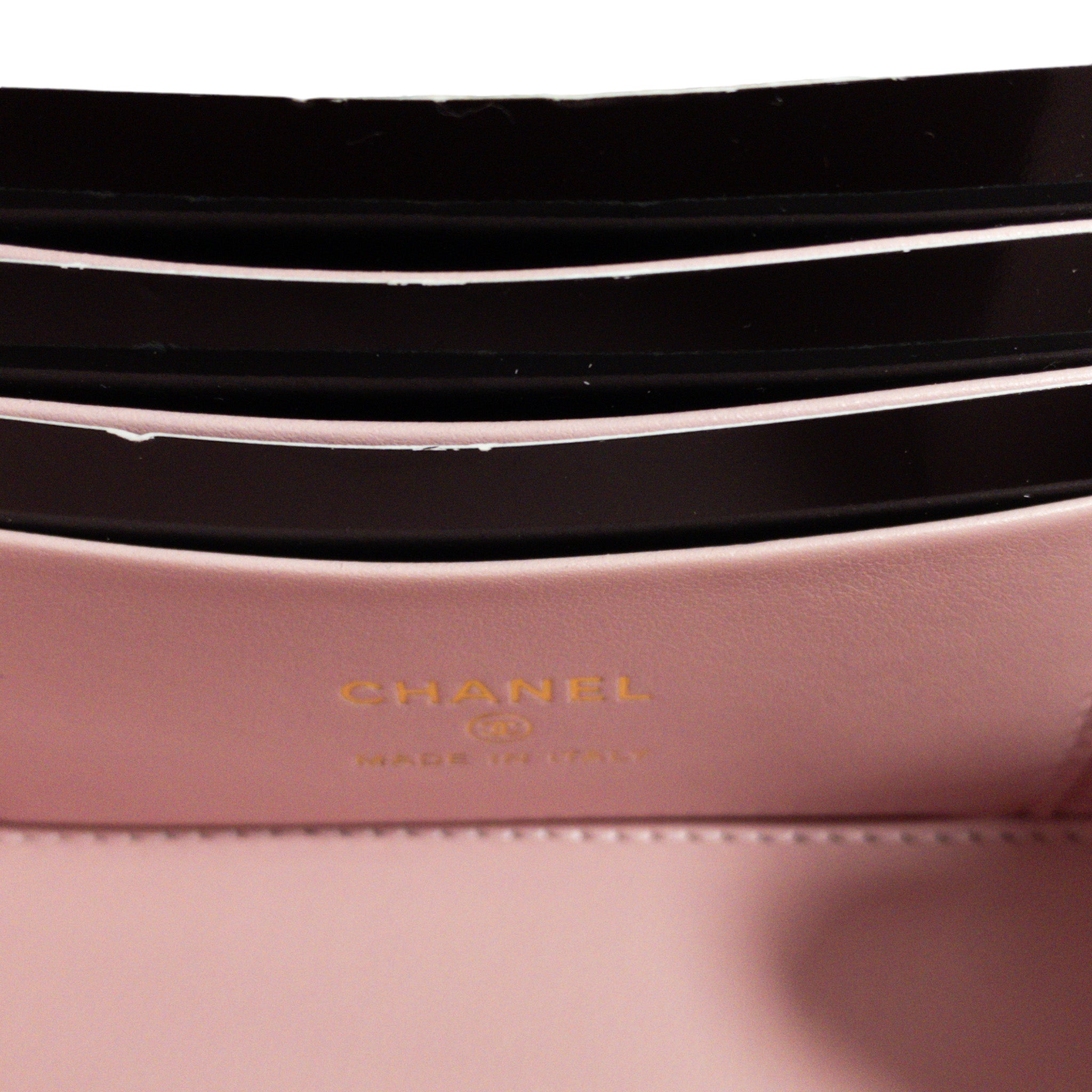 Chanel Pink Lambskin Vanity Case w/ Jeweled Chain