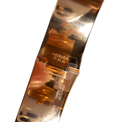 Hermes Rose Candeur Wide Clic H Bracelet Rose Gold