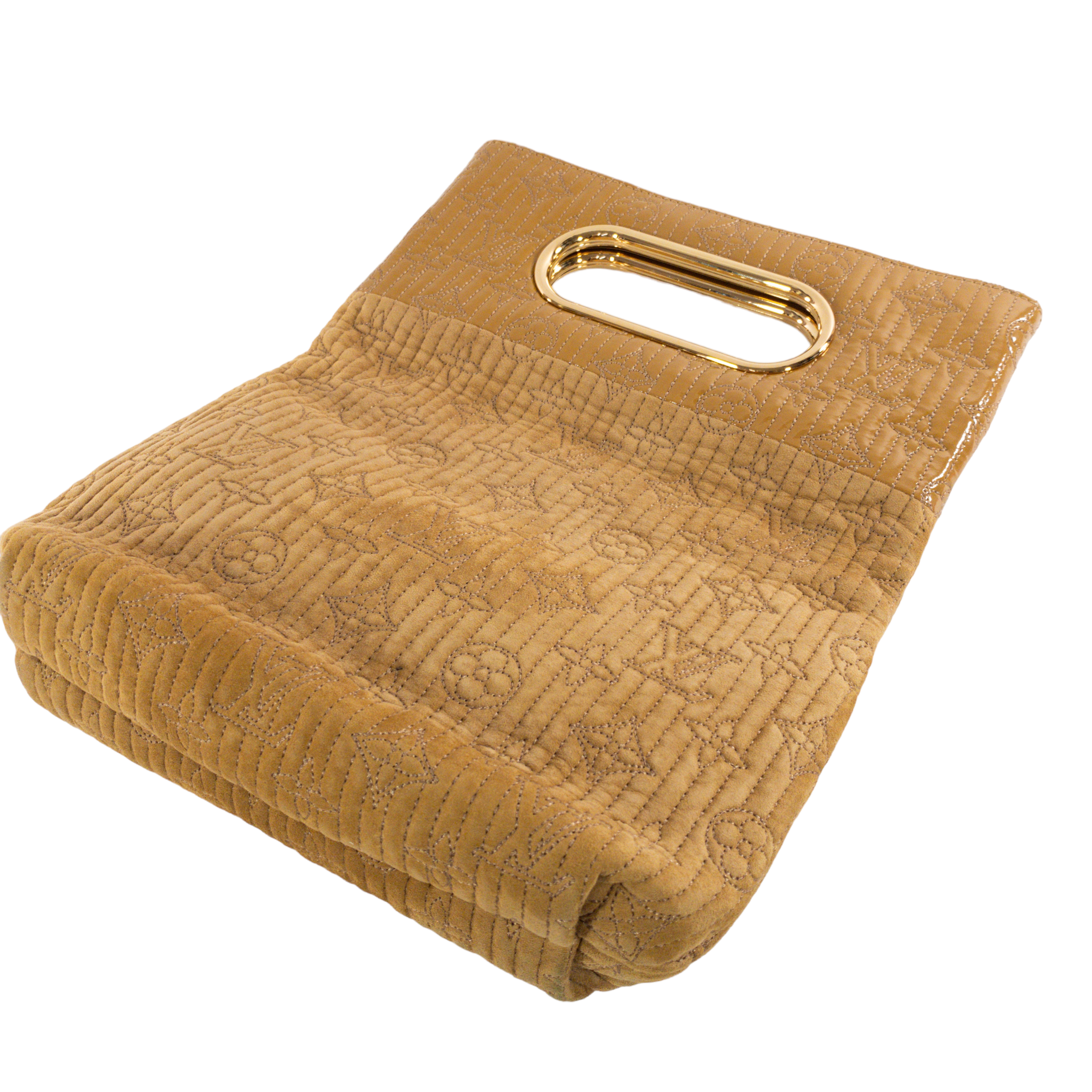 Louis Vuitton Suede Safran Afterdark Fold-Over Clutch