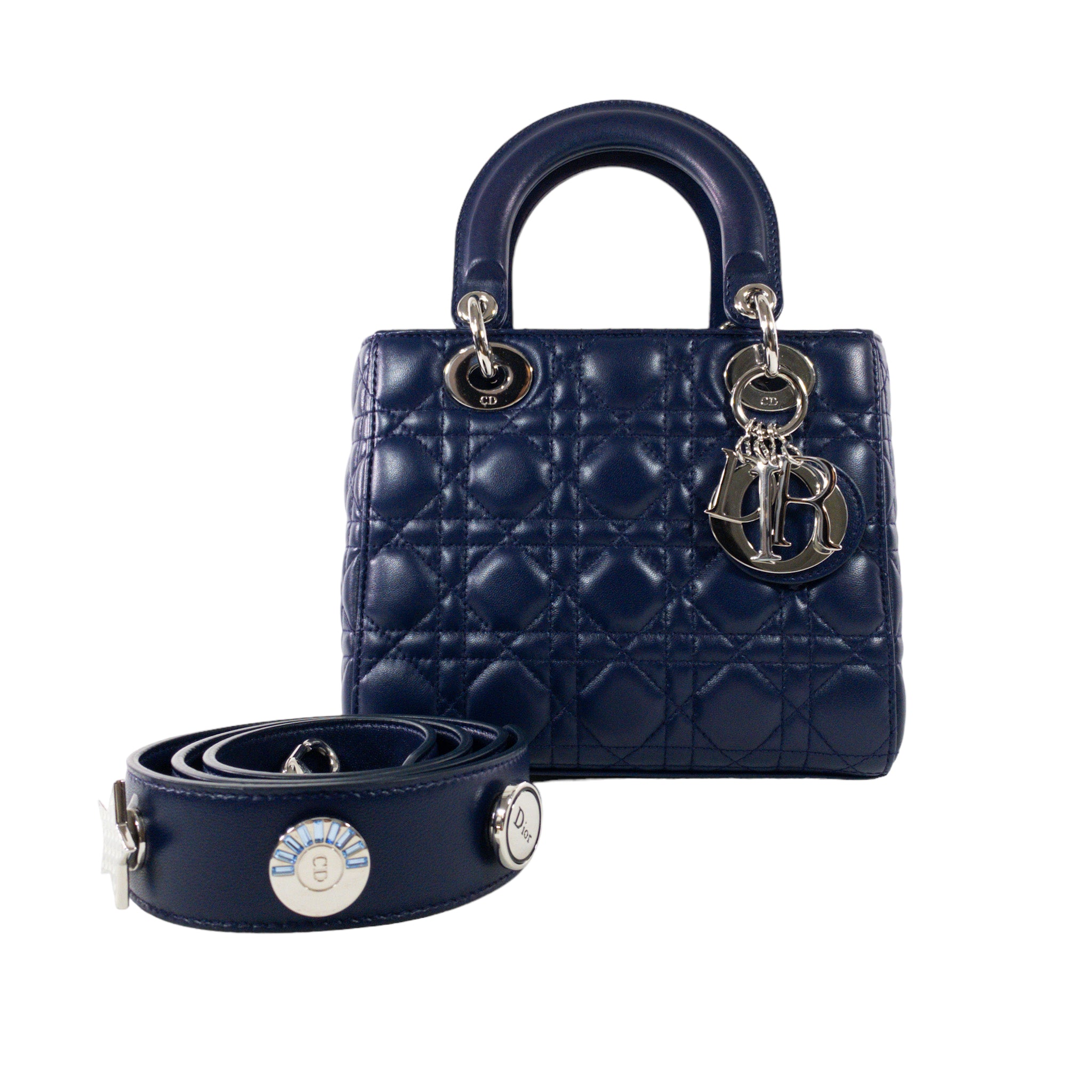 Dior Indigo Small Lady My ABCDior with  Strap SHW