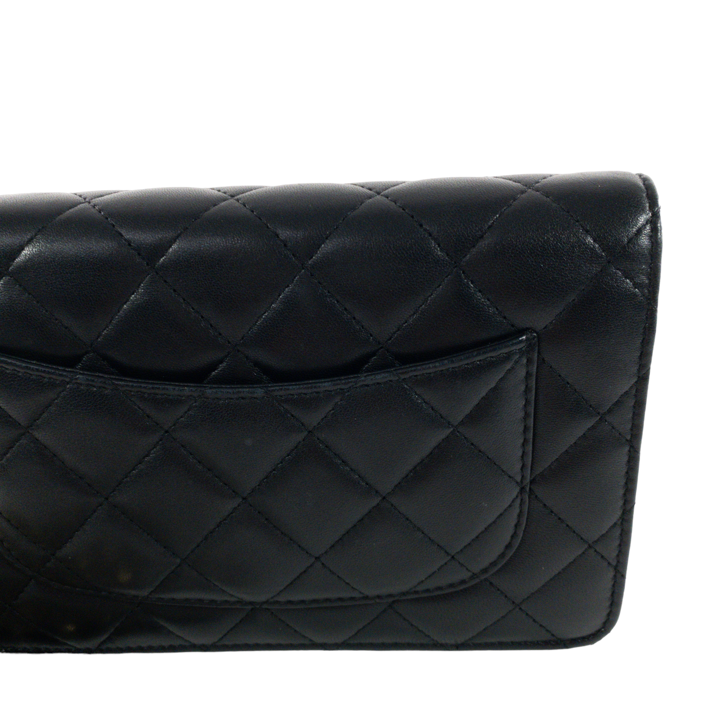 Chanel Black Peace Sign Lambskin WOC