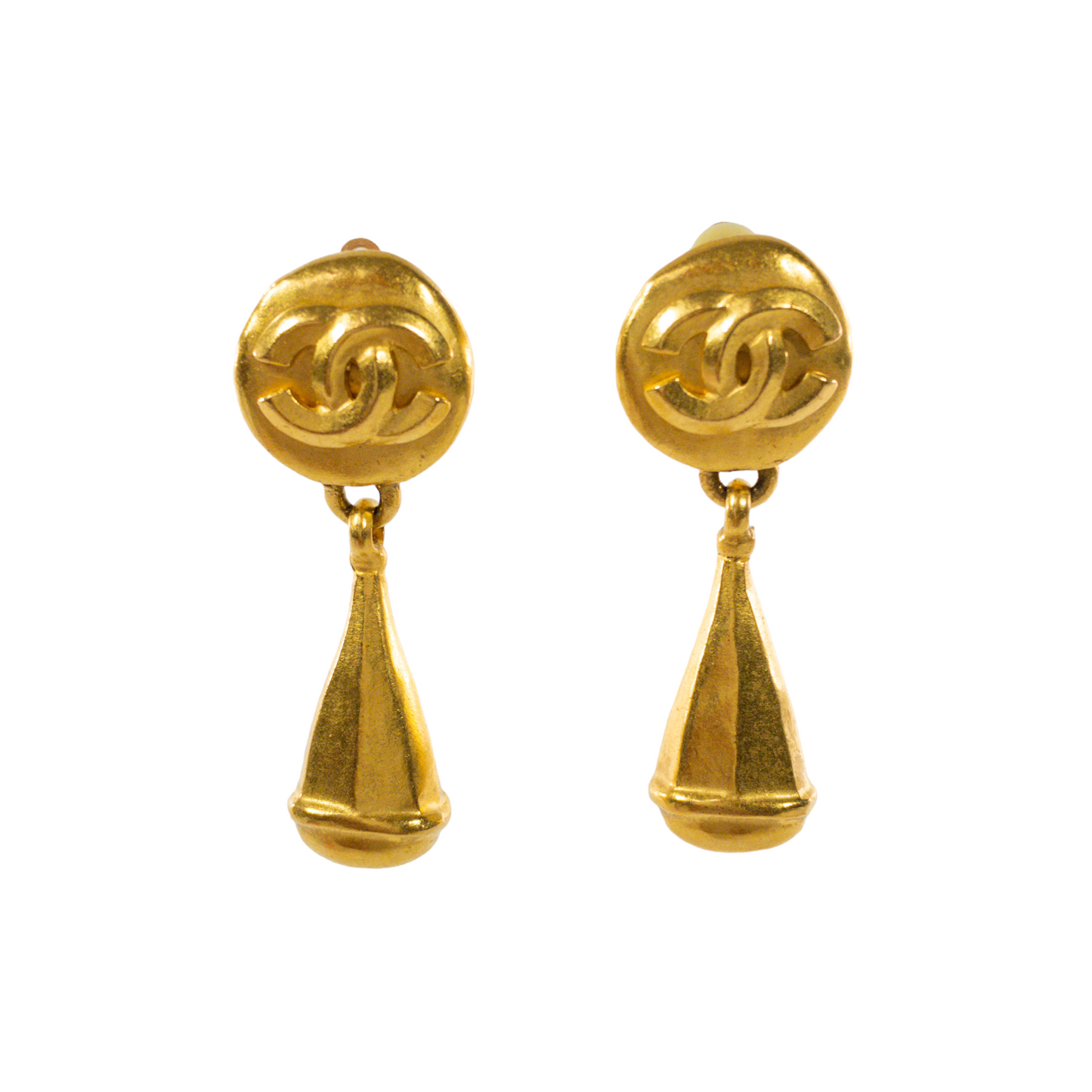 Chanel Vtg Teardrop Clip on Earrings