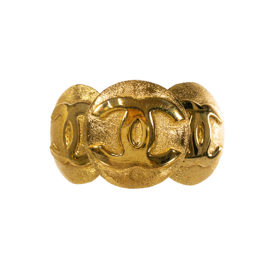 Chanel Vintage Round CC Medallion Cuff