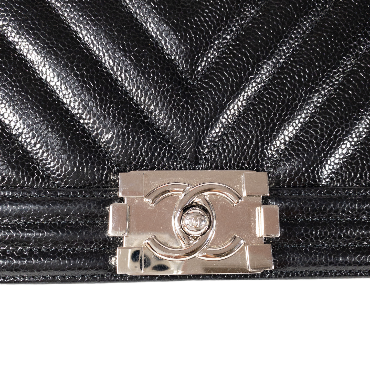 Chanel Black Caviar Medium Boy Bag SHW