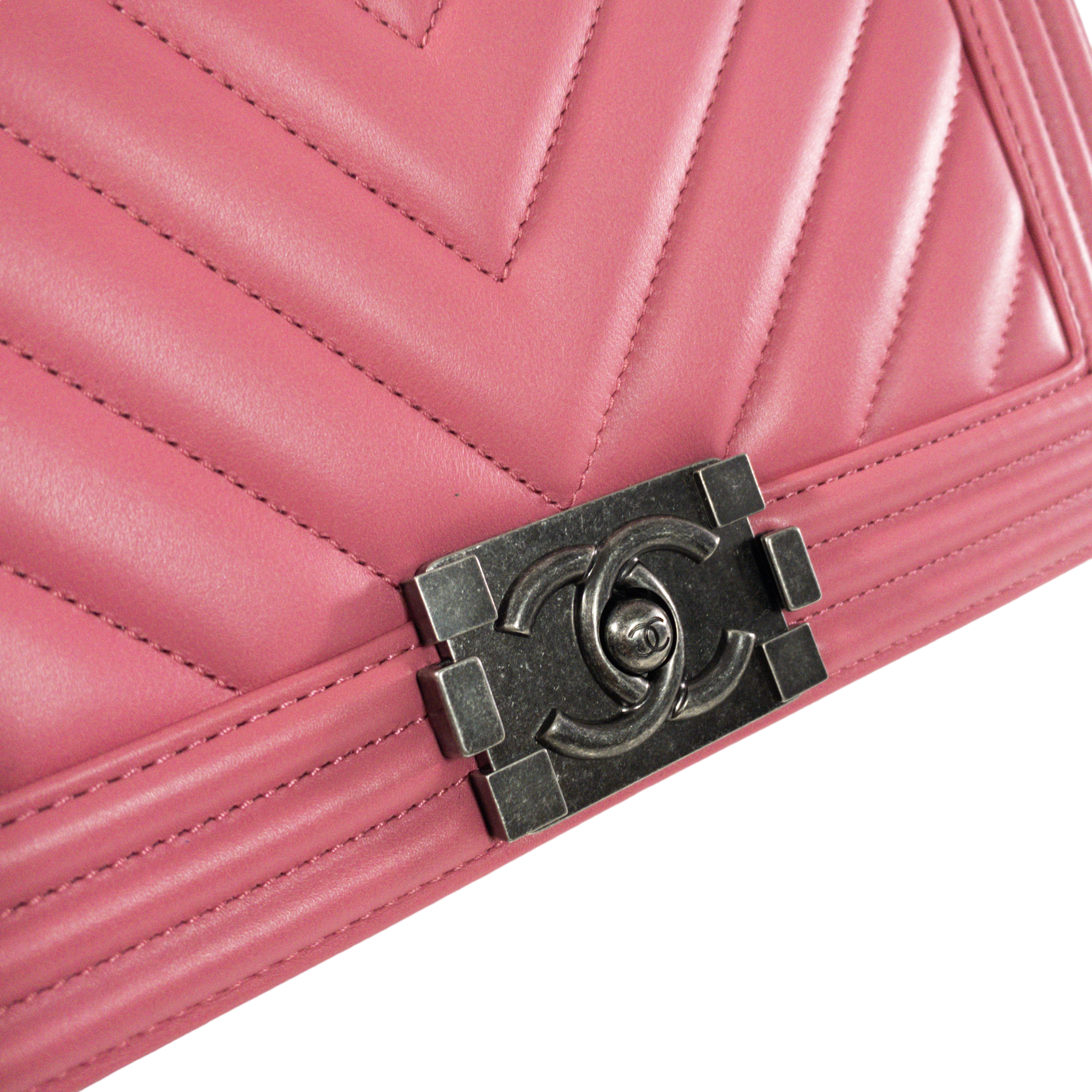 Chanel Pink Chevron Medium Boy RHW