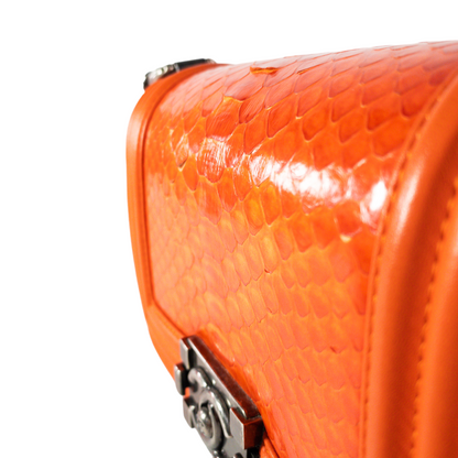 Chanel Small Orange Python Boy Bag RHW