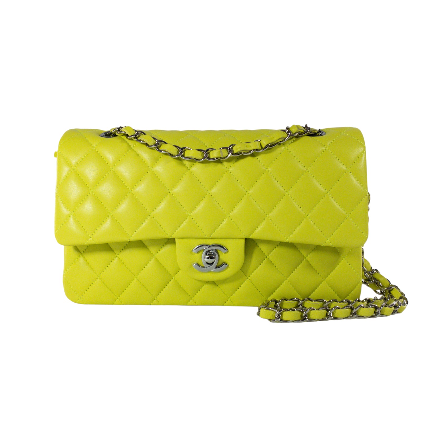 Chanel Neon Yellow Medium Classic